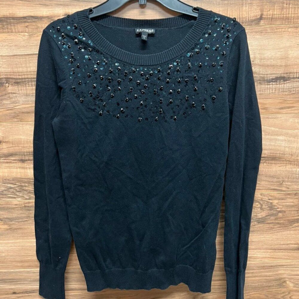 Express medium black long sleeve top